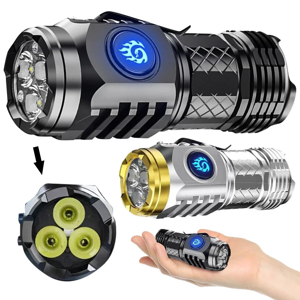 Super Bright Waterproof LED Flashlight - Rechargeable - InspiredGrabs.com