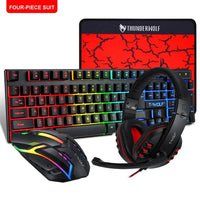 Thumbnail for T - WOLF TF800 Gaming 4 - in - 1 Set – Illuminated Keyboard, Mouse, Headset & Pad - InspiredGrabs.com