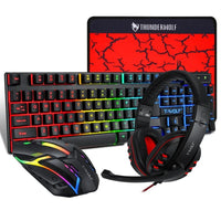 Thumbnail for T - WOLF TF800 Gaming 4 - in - 1 Set – Illuminated Keyboard, Mouse, Headset & Pad - InspiredGrabs.com