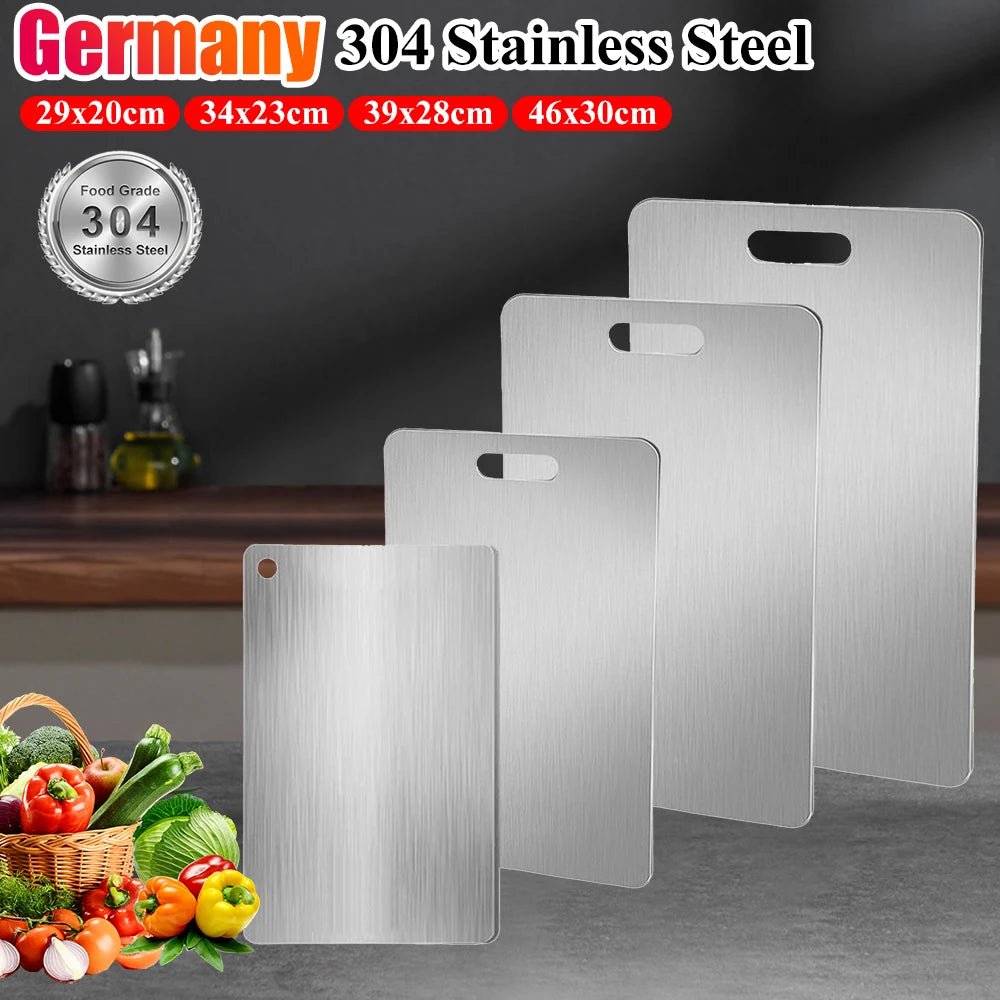 Titanium Cutting Boards for Kitchen | 304 Stainless Steel Double - Sided Food - Grade Cutting Board | Durable Stainless Steel Cutting Board - InspiredGrabs.com