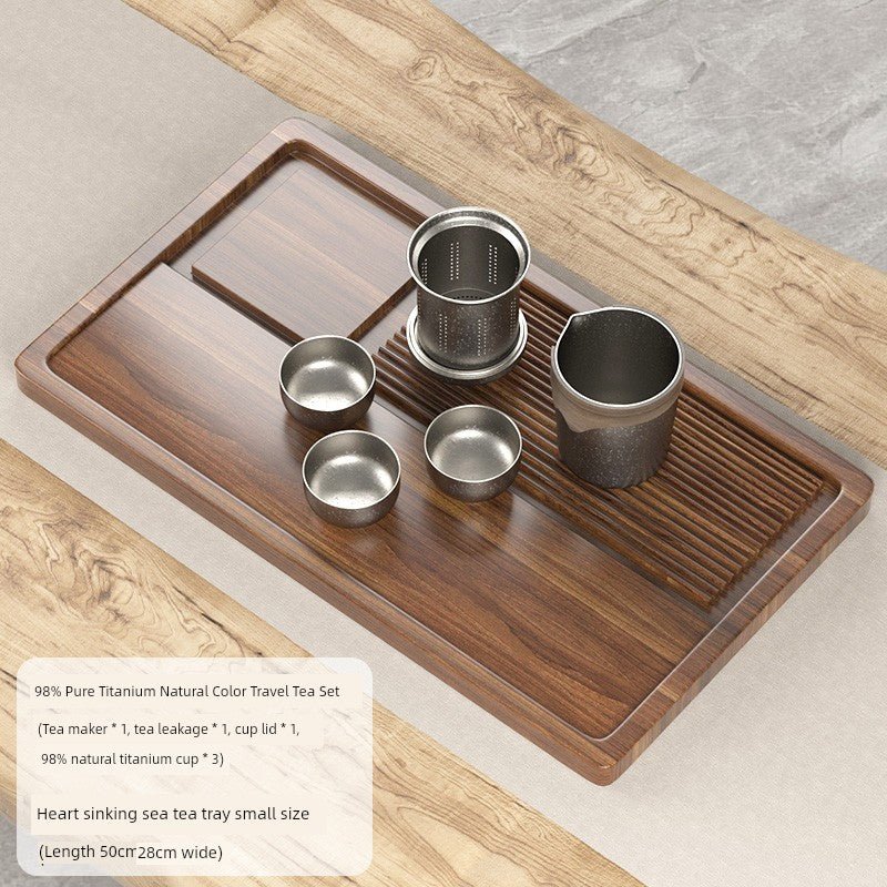 Titanium Travel Tea Set: One Pot & Three Cups - InspiredGrabs.com