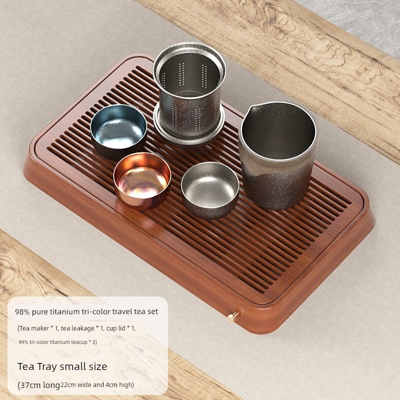 Titanium Travel Tea Set: One Pot & Three Cups - InspiredGrabs.com