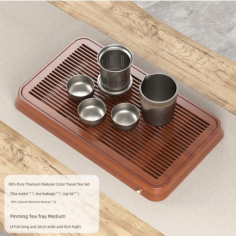 Titanium Travel Tea Set: One Pot & Three Cups - InspiredGrabs.com