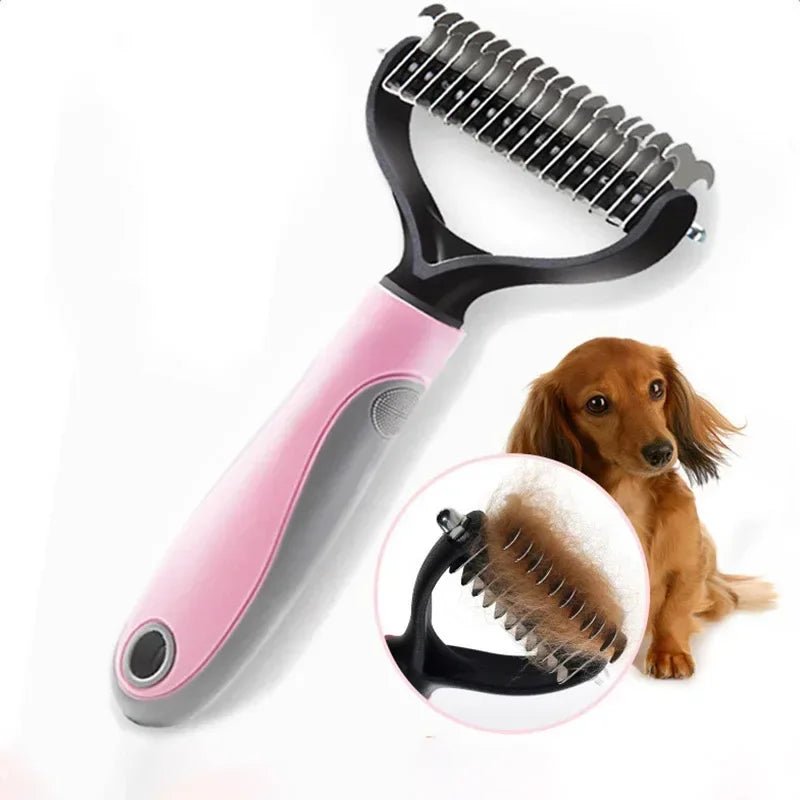 Two-Sided Pet Dematting Comb – Large, Pink - InspiredGrabs.com