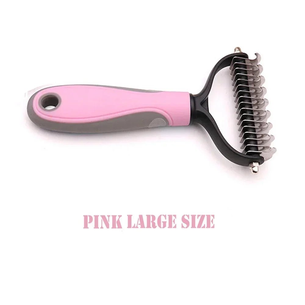 Two-Sided Pet Dematting Comb – Large, Pink - InspiredGrabs.com