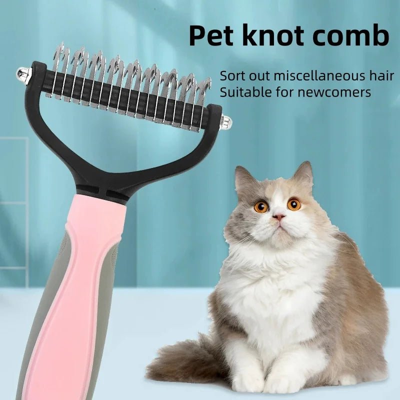 Two-Sided Pet Dematting Comb – Large, Pink - InspiredGrabs.com