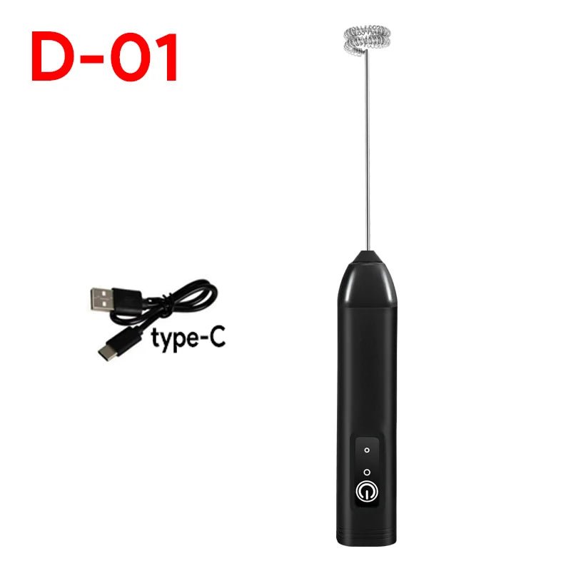 USB-C Rechargeable Handheld Milk Frother – Black - InspiredGrabs.com