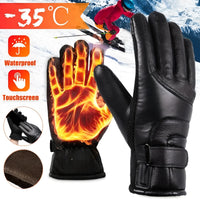 Thumbnail for USB Heated Waterproof Winter Gloves – Thermal Leather Hand Warmers - InspiredGrabs.com