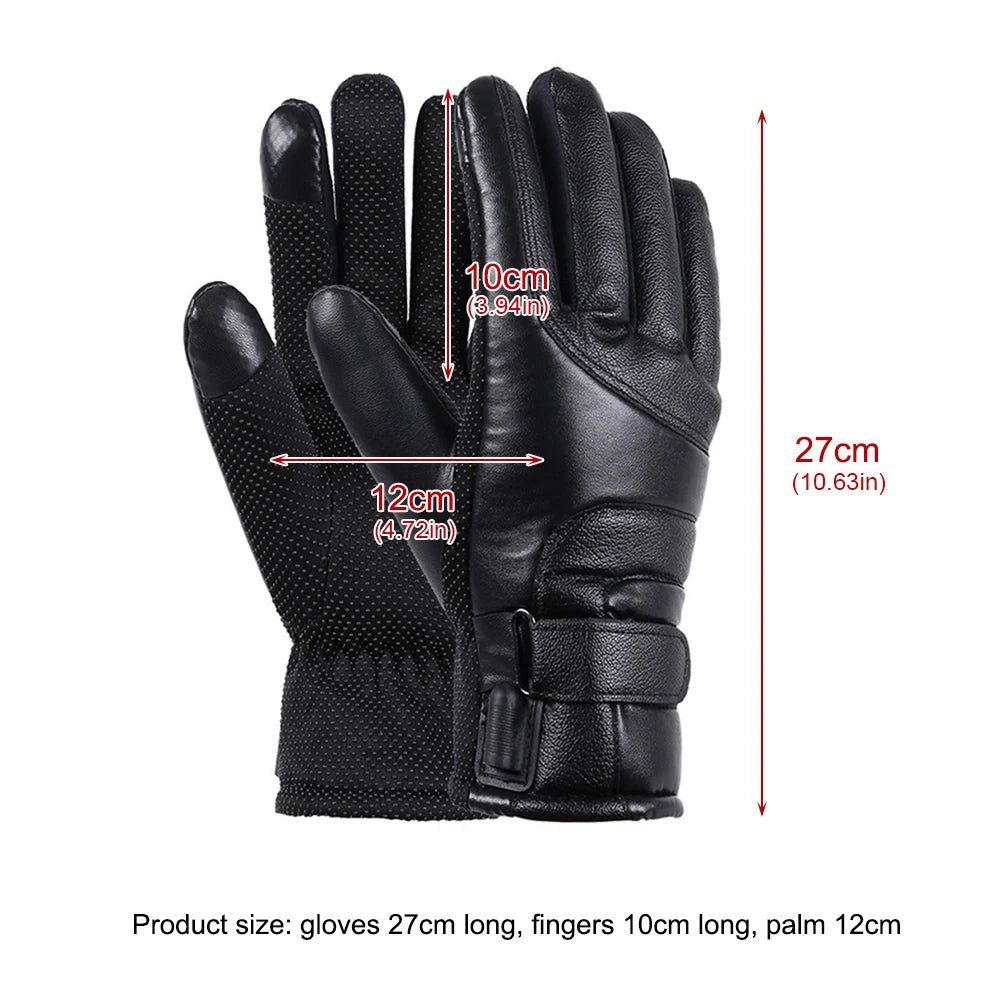 USB Heated Waterproof Winter Gloves – Thermal Leather Hand Warmers - InspiredGrabs.com