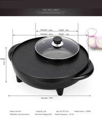 Thumbnail for Versatile Electric Pot and Grill Combo - InspiredGrabs.com