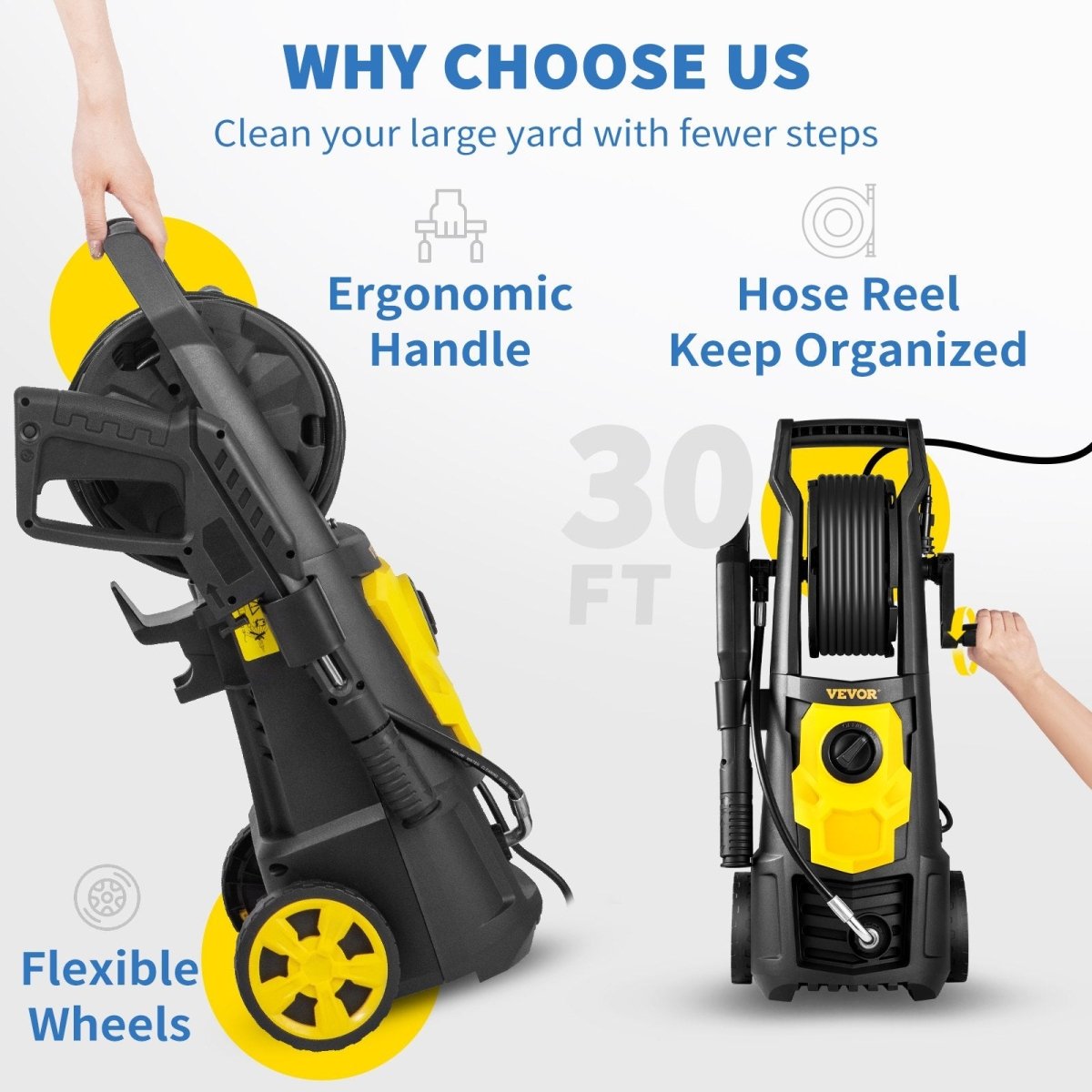 VEVOR 2000 PSI Electric Pressure Washer – High - Power Cleaner - InspiredGrabs.com