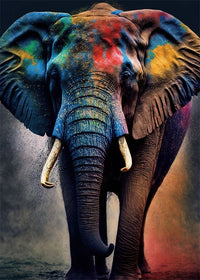 Thumbnail for Vibrant Abstract Elephant Canvas Wall Art - InspiredGrabs.com
