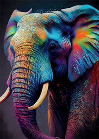 Thumbnail for Vibrant Abstract Elephant Canvas Wall Art - InspiredGrabs.com