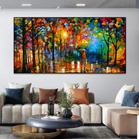 Thumbnail for Vibrant Rainy Garden Abstract Canvas Art - InspiredGrabs.com