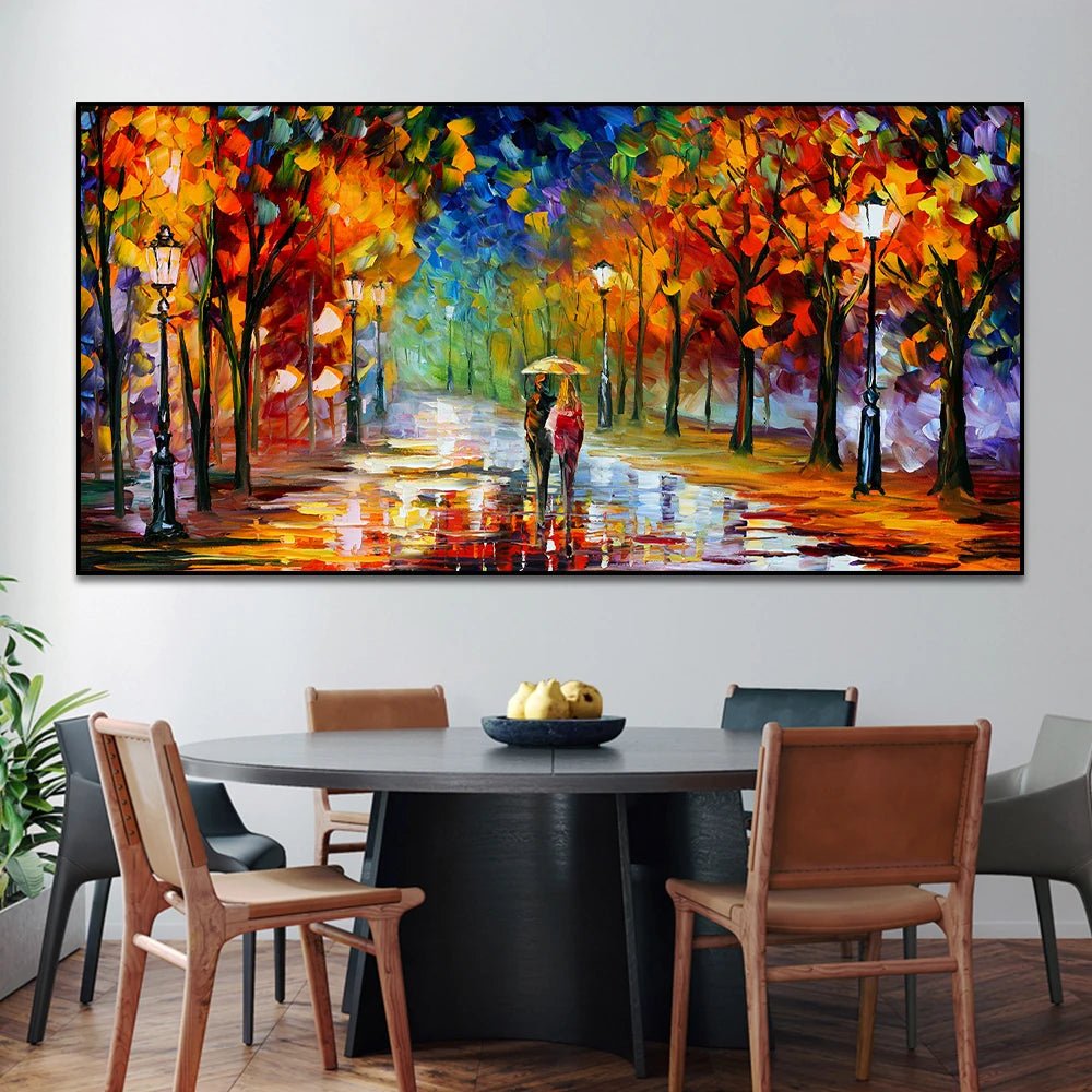 Vibrant Rainy Garden Abstract Canvas Art - InspiredGrabs.com
