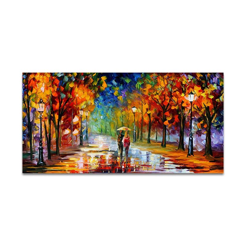 Vibrant Rainy Garden Abstract Canvas Art - InspiredGrabs.com