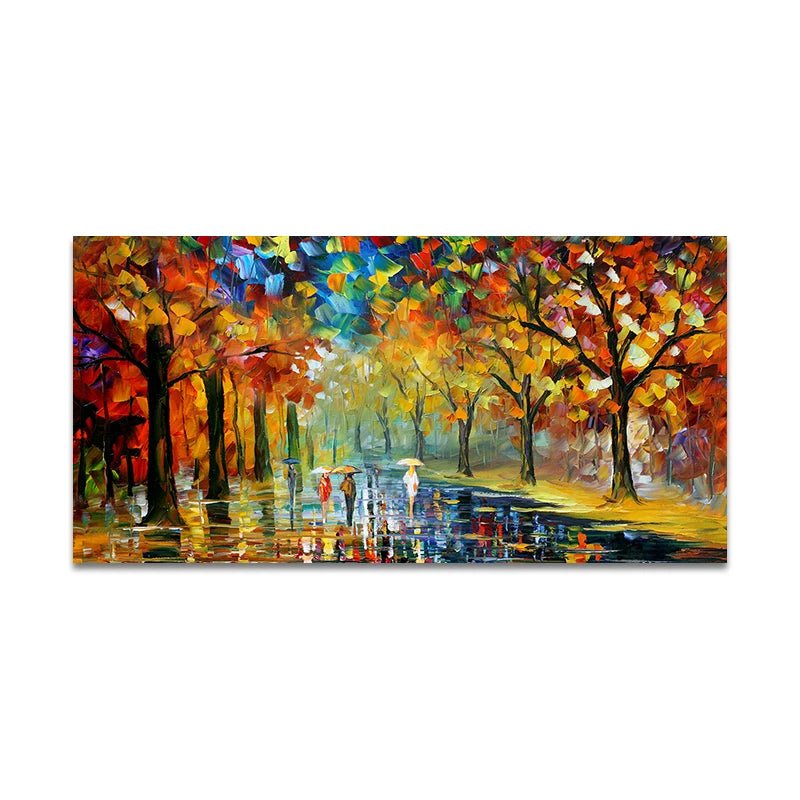 Vibrant Rainy Garden Abstract Canvas Art - InspiredGrabs.com