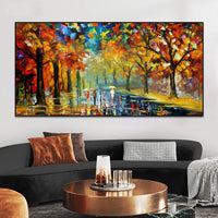 Thumbnail for Vibrant Rainy Garden Abstract Canvas Art - InspiredGrabs.com