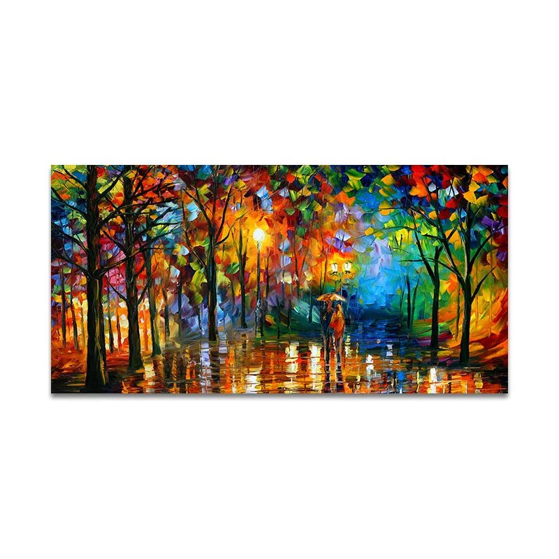 Vibrant Rainy Garden Abstract Canvas Art - InspiredGrabs.com