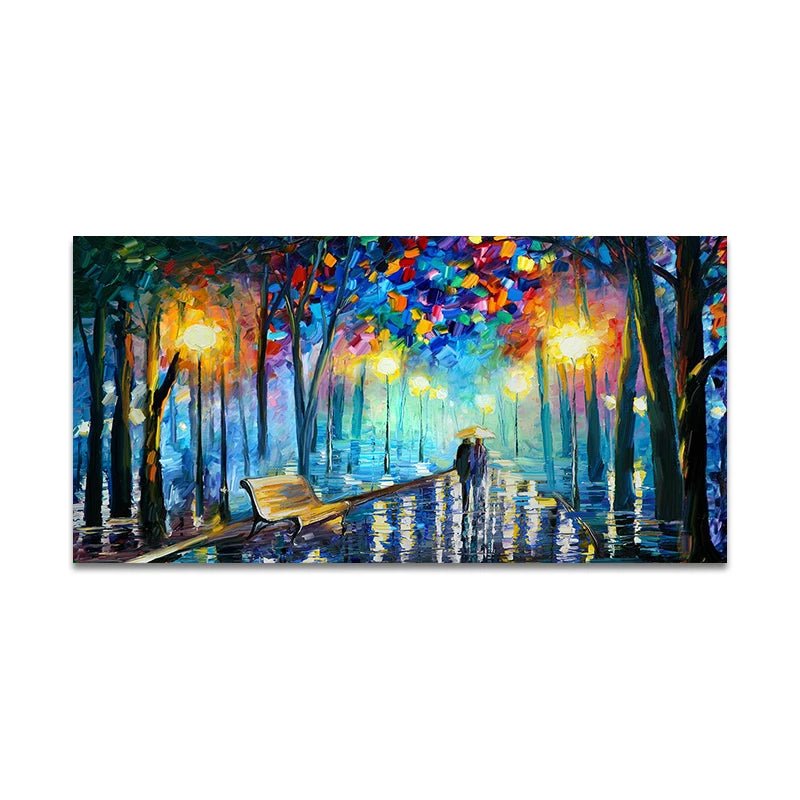Vibrant Rainy Garden Abstract Canvas Art - InspiredGrabs.com