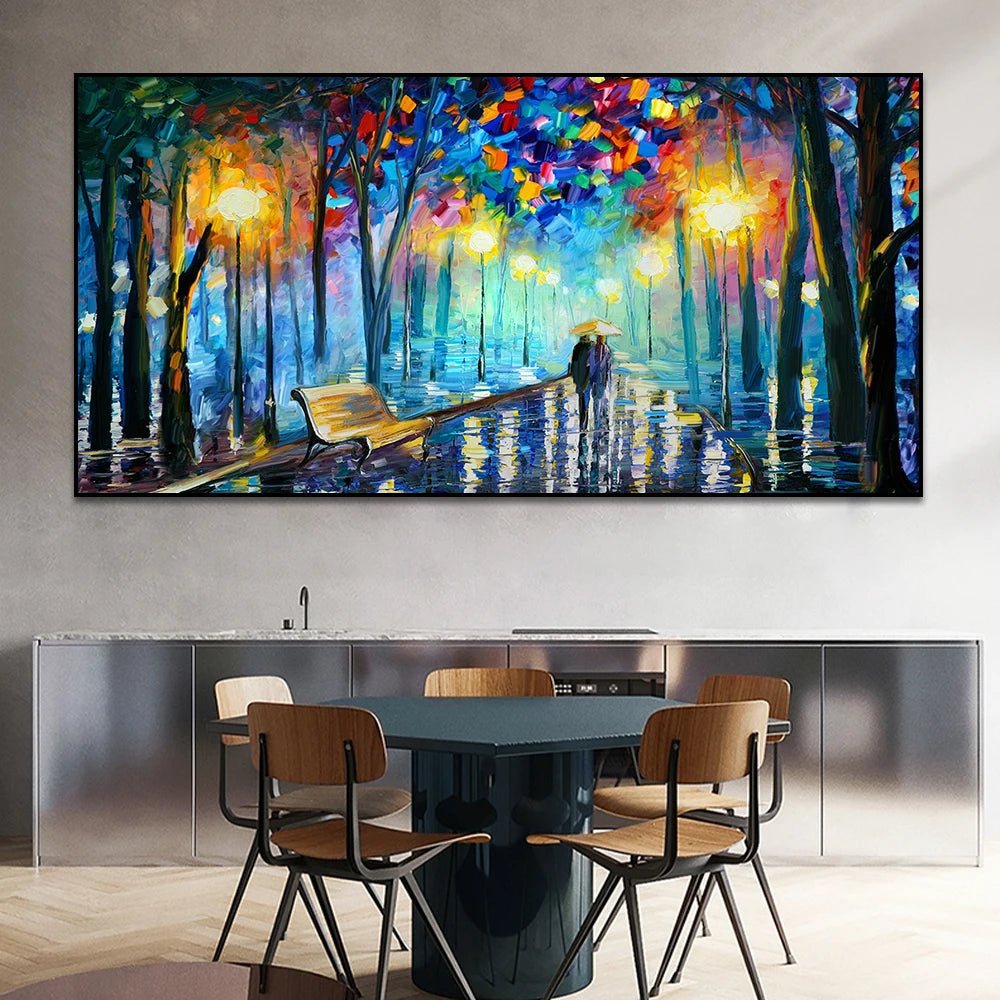 Vibrant Rainy Garden Abstract Canvas Art - InspiredGrabs.com