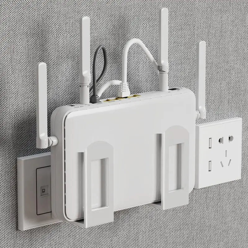 Wall-Mount Router Support Brackets – Gray, 2 Pieces - InspiredGrabs.com
