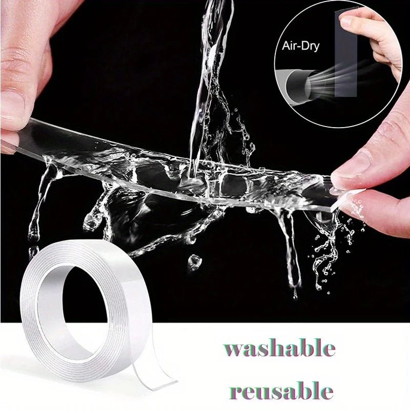 Washable Reusable Double Sided Nano Adhesive Mounting Tape - InspiredGrabs.com