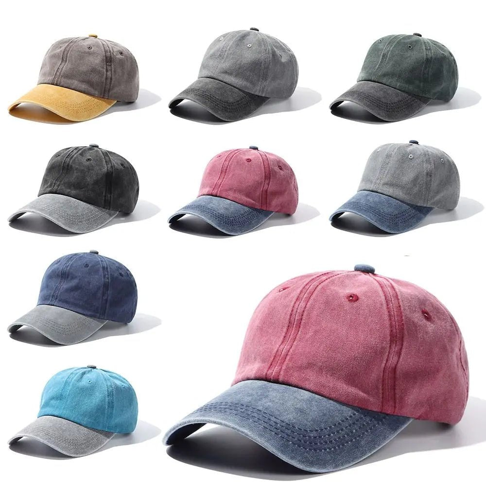 Washed Denim Baseball Cap – Distressed Adjustable Unisex Hat - InspiredGrabs.com