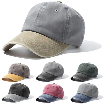 Unisex Distressed Denim Baseball Cap - Light Brown Washed Adjustable Hat For Outdoor