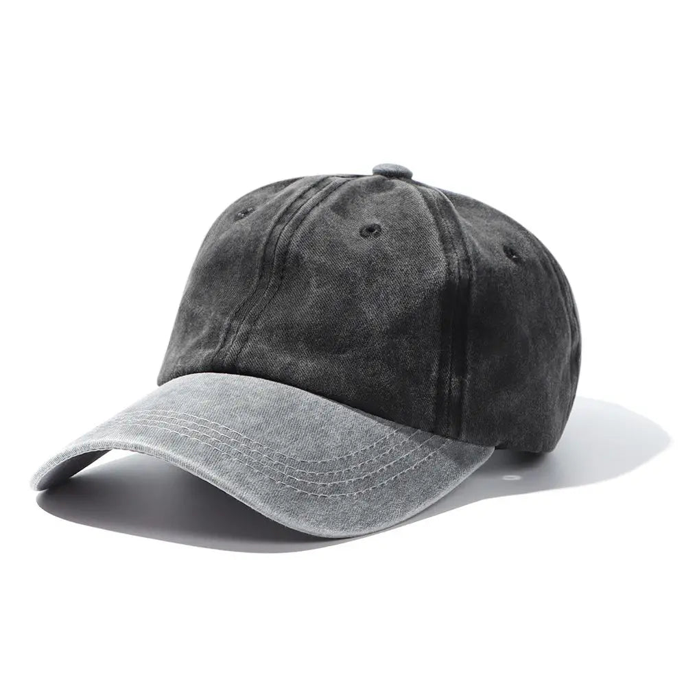 Washed Denim Baseball Cap – Distressed Adjustable Unisex Hat - InspiredGrabs.com