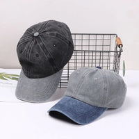 Thumbnail for Washed Denim Baseball Cap – Distressed Adjustable Unisex Hat - InspiredGrabs.com