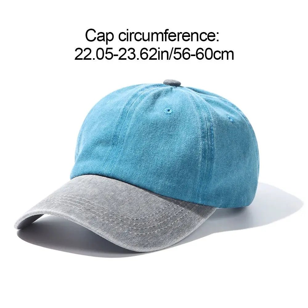 Washed Denim Baseball Cap – Distressed Adjustable Unisex Hat - InspiredGrabs.com