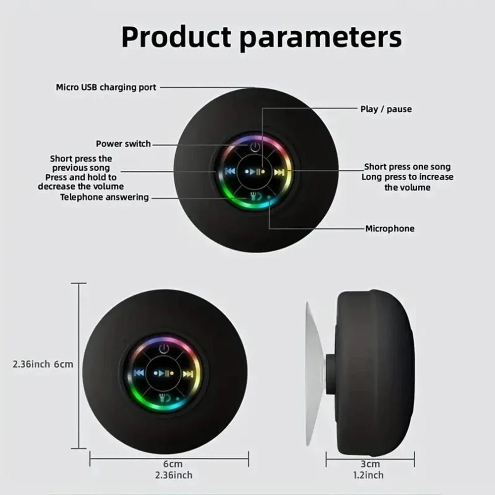 Waterproof Bluetooth Speaker with Suction Cup - InspiredGrabs.com