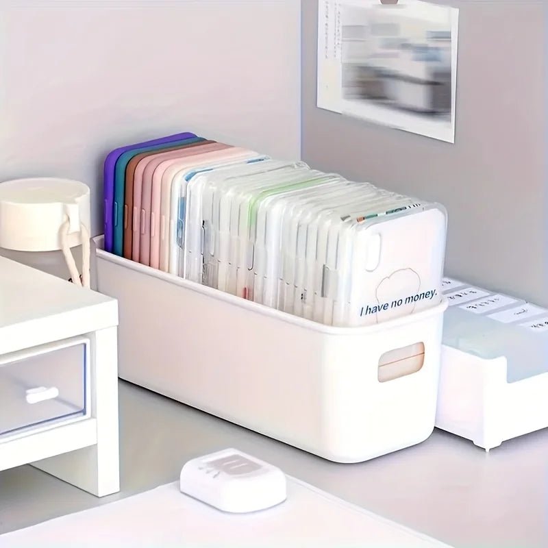 White Plastic Storage Bins, Set of 4 - InspiredGrabs.com