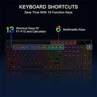 Thumbnail for Wireless Backlit Keyboard & Mouse Combo – Full Size with Device Holder - InspiredGrabs.com