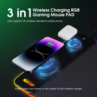 Thumbnail for Wireless Charging RGB Luminous Mouse Pad – Phone Charger & Gaming Mat - InspiredGrabs.com