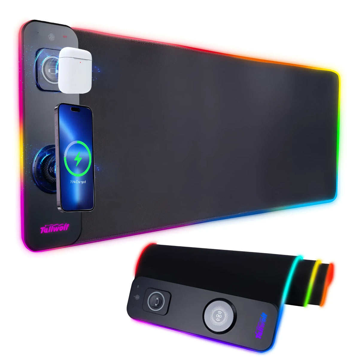 Wireless Charging RGB Luminous Mouse Pad – Phone Charger & Gaming Mat - InspiredGrabs.com