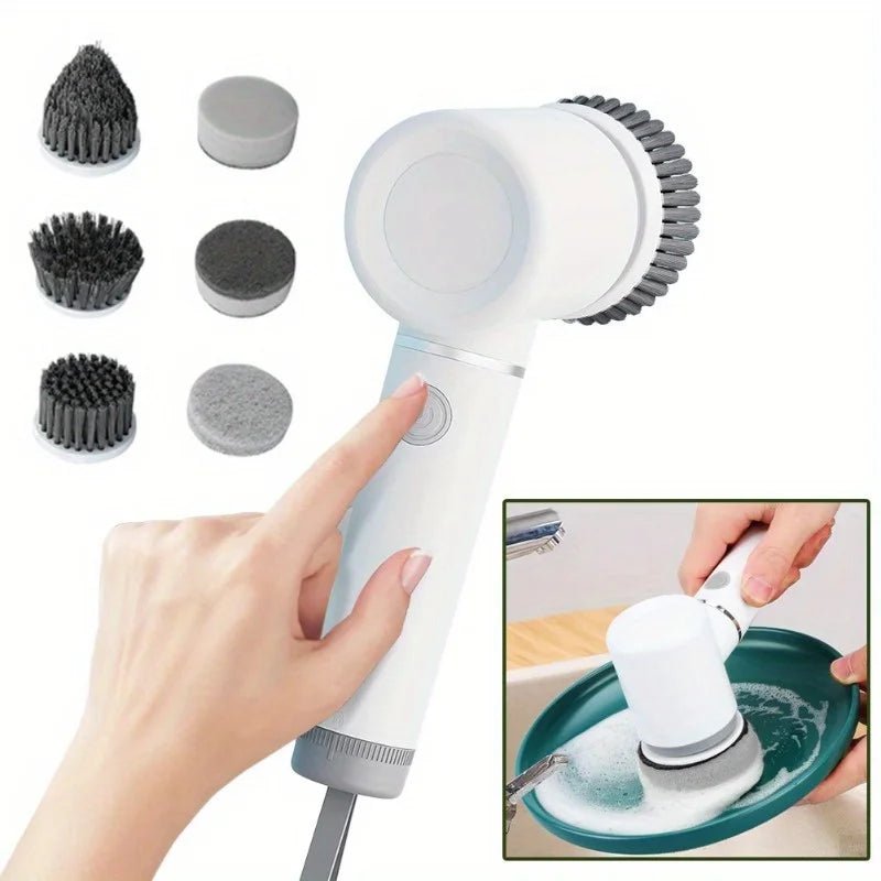 Wireless Electric Cleaning Brush | Multipurpose Kitchen and Household Scrubber | Dishwashing, Bathtub, Tile Cleaner, and Glass Window Wiper Robot - InspiredGrabs.com