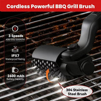 Thumbnail for Wireless Electric Rotary BBQ Grill Brush – Stainless Steel Barbecue Cleaning Brush - InspiredGrabs.com