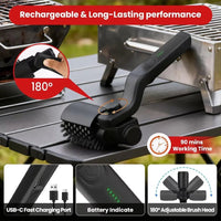 Thumbnail for Wireless Electric Rotary BBQ Grill Brush – Stainless Steel Barbecue Cleaning Brush - InspiredGrabs.com