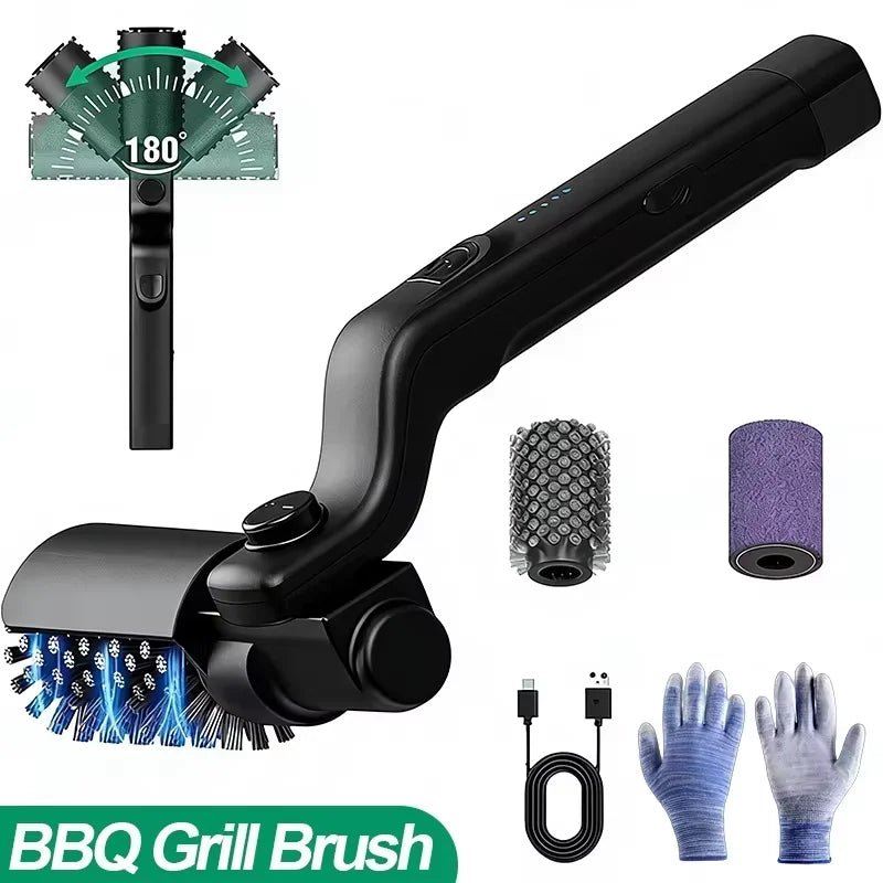 Wireless Electric Rotary BBQ Grill Brush – Stainless Steel Barbecue Cleaning Brush - InspiredGrabs.com
