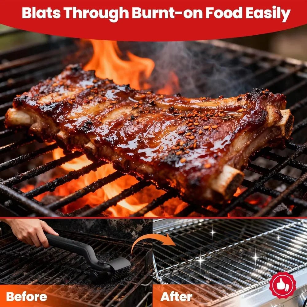 Wireless Electric Rotary BBQ Grill Brush – Stainless Steel Barbecue Cleaning Brush - InspiredGrabs.com