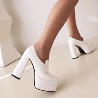 Thumbnail for Women Platform Square Toe Thick Heel Pumps - InspiredGrabs.com