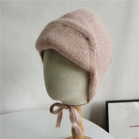 Thumbnail for Women’s Angora Knit Winter Hat with Earflaps – Warm Ski Beanie - InspiredGrabs.com