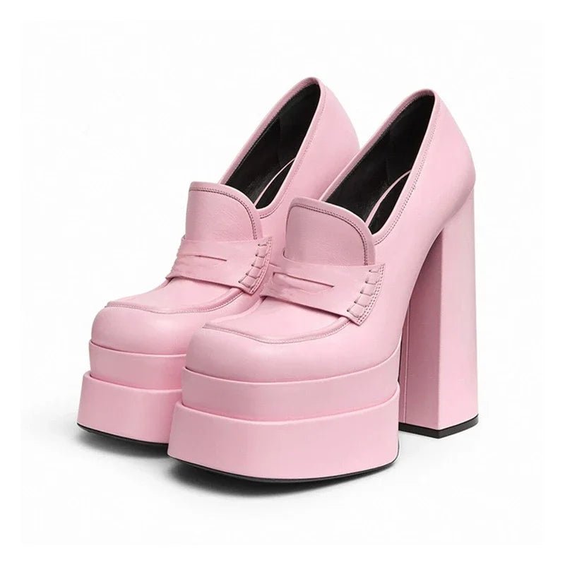 Women’s Chunky Platform Mary Jane Pumps with Thick Heel - InspiredGrabs.com