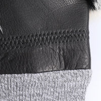 Thumbnail for Women’s Genuine Sheepskin Fingerless Winter Gloves – Rabbit Fur Cuffs - InspiredGrabs.com