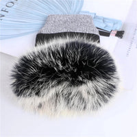Thumbnail for Women’s Genuine Sheepskin Fingerless Winter Gloves – Rabbit Fur Cuffs - InspiredGrabs.com