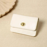 Thumbnail for Women's PU Leather Short Wallets Ultra - thin Card Holder Coin Bag Lock Coin Purse Card Holder - InspiredGrabs.com