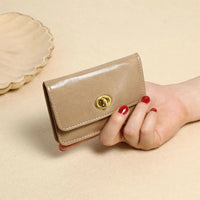 Thumbnail for Women's PU Leather Short Wallets Ultra - thin Card Holder Coin Bag Lock Coin Purse Card Holder - InspiredGrabs.com
