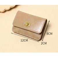 Thumbnail for Women's PU Leather Short Wallets Ultra - thin Card Holder Coin Bag Lock Coin Purse Card Holder - InspiredGrabs.com